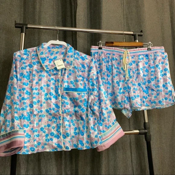 Free People Pillow Talk Silky Satin PJ Pajama Set NEW WITH TAGS - Picture 10 of 14